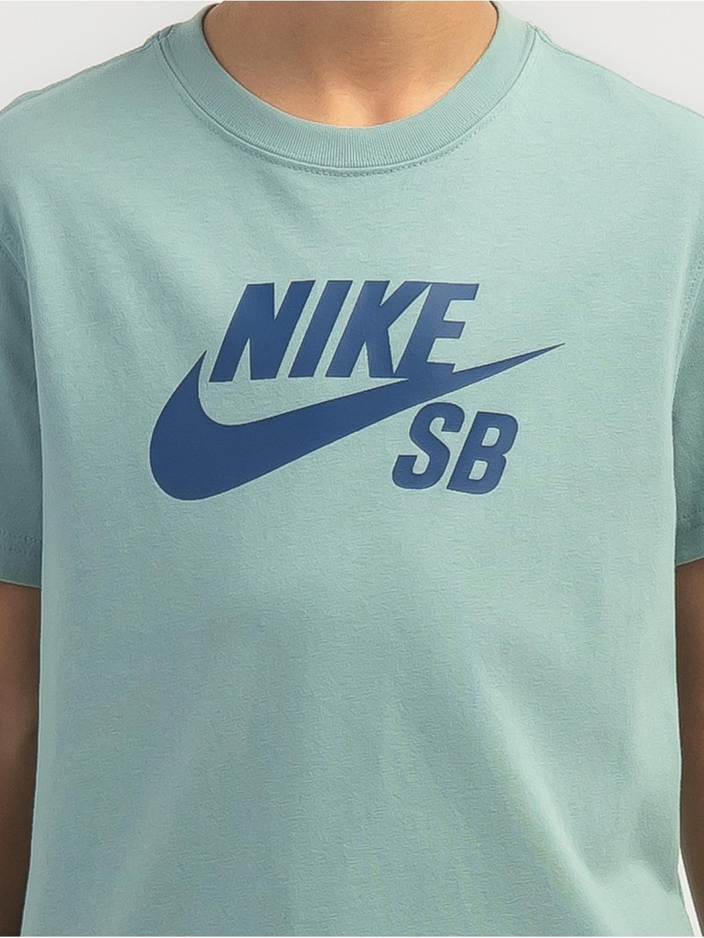 Nike Short-Sleeve Tee in Mint with Blue Logo